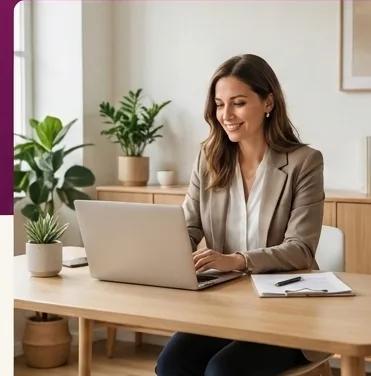 Brittany James, founder of Underestimated Tax Solutions, working with a client